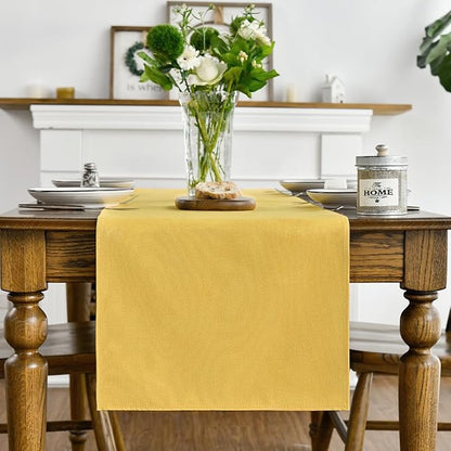 Artoid Mode Yellow Table Runner, Seasonal Summer Fall Washable Kitchen Dining Table Decoration for Home Party Decor 13x108 Inch
