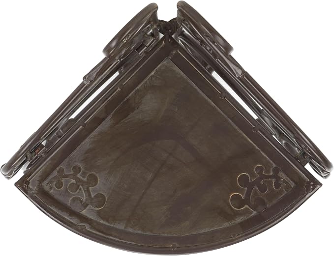 SAFAVIEH Outdoor Collection Turuca Rustic Brown Wrought Iron 4-Tier Corner Shelf - Image 6