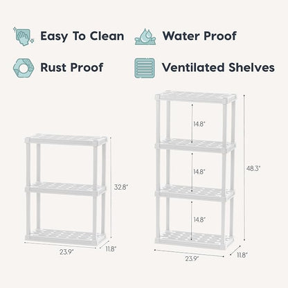 IRIS USA Plastic Storage Shelves |Made in USA| 48"H x 24"W x 12"D - Image 2