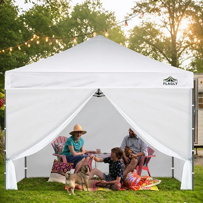 10x10 Pop Up Canopy Sidewall - 1 PC 300D Waterproof Attachable Tent Wall, Privacy Shade for Outdoor Events, Vendor Booths (Tent Not Included, with Door)
