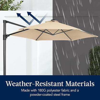 Best Choice Products 10ft Offset Cantilever Hanging Market Patio Umbrella - Image 5