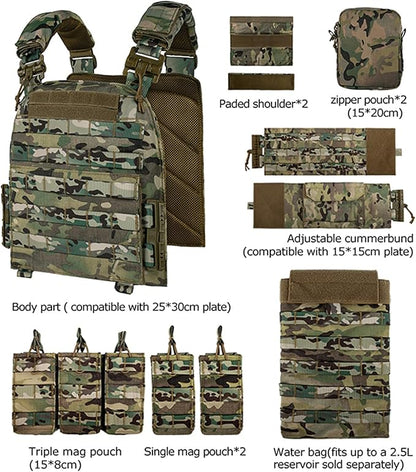 vAv YAKEDA Tactical Outdoor Vest Quick Release Adjustable Hunting Vest with PALS Molle System
