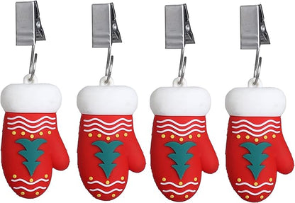 TwoFish Home Set of 4 Xmas Glove Tablecloth Weight Clamps Xmas Glove Decoration Tablecloth Weight Clamps Pack of 4