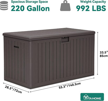 YITAHOME 220 Gallon Double-Wall Deck Box - Image 7