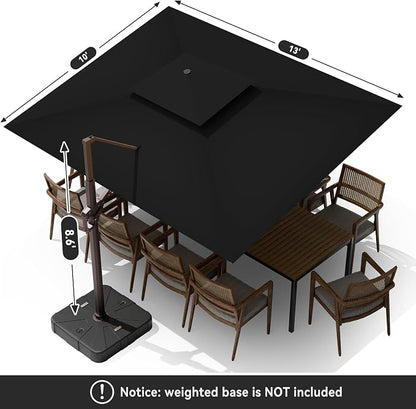 10 X 13 FT Cantilever Outdoor Patio Umbrella - Image 8
