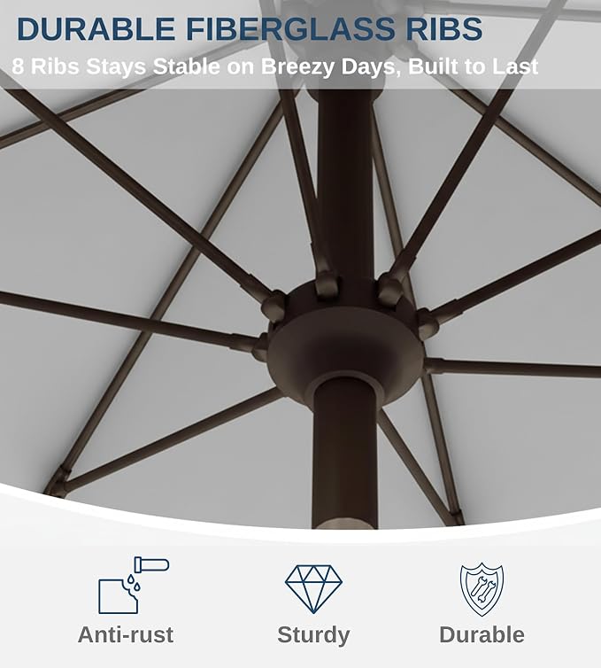 9FT Auto-Tilt Patio Umbrella|Outdoor Market Table Umbrella - Image 4