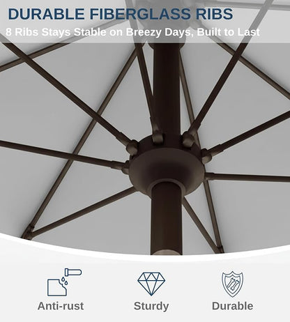 9FT Auto-Tilt Patio Umbrella|Outdoor Market Table Umbrella - Image 4