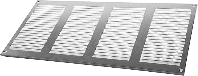 Vent Systems 16" x 8" Inch (Overall Dimensions) Pack of 2 - Galvanized - Air Vent Cover Metal Air Return Grill with Built-in Pest Guard Screen HVAC Vent Duct Cover for Home Improvement