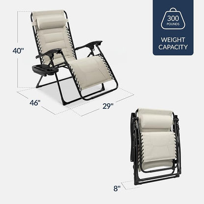 Best Choice Products Oversized Padded Zero Gravity Chair, Folding Outdoor Patio - Image 2