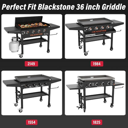 Utheer Upgraded Folding Front Shelf for Blackstone 36 Inch Griddle 2149 1984 1554 1825, Heavy-Duty 36" × 7" Steel Prep Table, 60 lb Load, Space-Saving Fold-Flat Work Surface