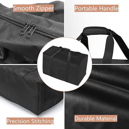 Portable Grill Bag for VIVOHOME Oval Cast Iron Grill Outdoor Portable Gas Charcoal Grill Tabletop Skillet Heavy Duty Bag Waterproof - 18" L×9" W×9" H