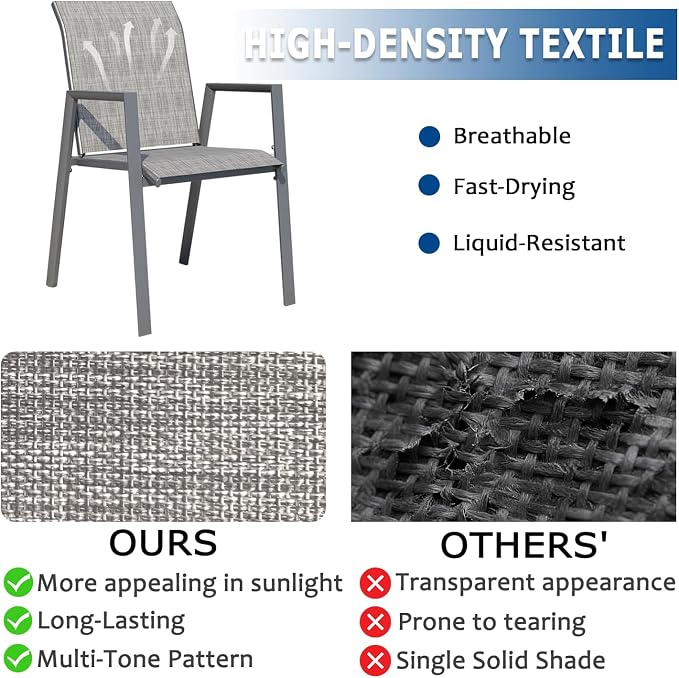 Outdoor Patio Chairs Set of 2, Lightweight Patio Set - Image 3