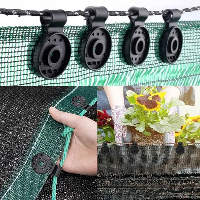 100 PCS Shade Cloth Heavy Duty Lock Grip, Shade Cloth Plastic Clips, Greenhouse Shade Cloth Fix Clamp, Windproof Awning Clamp Grip for Garden Netting, Anti Bird Netting, Sun Shade Net