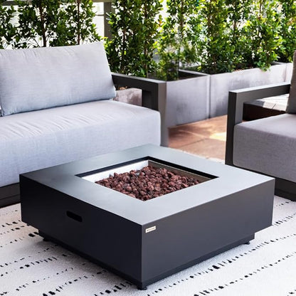 Ashton 36” Propane Fire Pit Smokeless Firepit Outdoor Gas Fire Pit for Outside Patio Firepit Table Includes Rain Cover Converter Kit Lava Rocks Lid CSA Certified