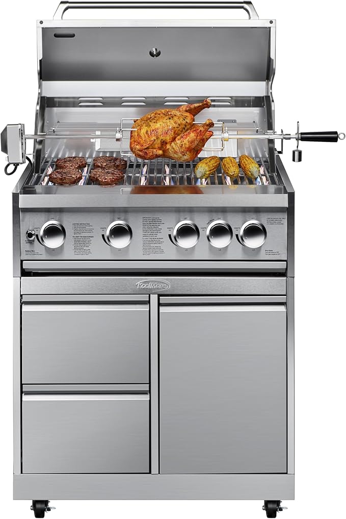 KoolMore 30 in. Built-in Liquid Propane BBQ Grill for Outdoor Kitchen in Heavy-Duty Stainless-Steel (KM-OKS-BQ30)