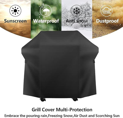 52 Inch 3 Burner Grill Cover, Fits for Weber Spirit 300, Weber Genesis Sliver, Char Broil, Nexgrill, Brinkmann, Blue Rhino, Dyna Glo Grills. All Weather Barbecue Cover.