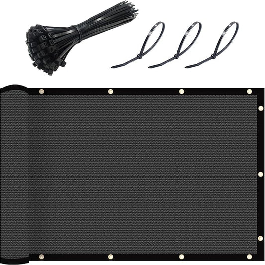 UPGRADE Fence Privacy Screen 8' x 25' Fence Commercial Shade Cover with Brass Grommets Heavy Duty Perfect for Outdoor Back Yard-Dark Grey, Customizable