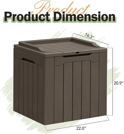 Greesum 31 Gallon Resin Deck Box All Weather Outdoor Storage Boxes - Image 6