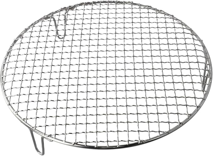 Stainless Steel BBQ Grill Grid with Legs, Round Grid Cooking Net, Even Heating for Outdoor Camping and Home Barbecue(30.5cm)