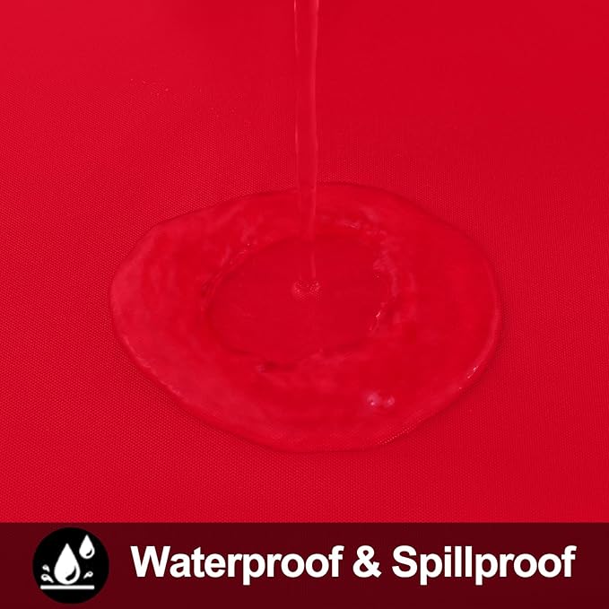 Smiry Rectangle Table Cloth 60x84 Inch, Waterproof Wipeable Vinyl Tablecloths Protector, Oil Spill Proof Plastic Table Cover for Dining, Banquet, Christmas and New Year Parties, Red
