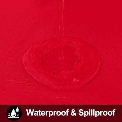 Smiry Rectangle Table Cloth 60x140 Inch, Waterproof Wipeable Vinyl Tablecloths Protector, Oil Spill Proof Plastic Table Cover for Dining, Banquet, Christmas and New Year Parties, Red