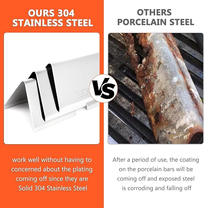 QuliMetal SUS304 15.3" Flavorizer Bars for Weber GS4 Spirit II 200, Spirit II E-210, Spirit E-210, Spirit 200 Series Grills with Front-Mounted Control, Replacements for Weber 7635 67045