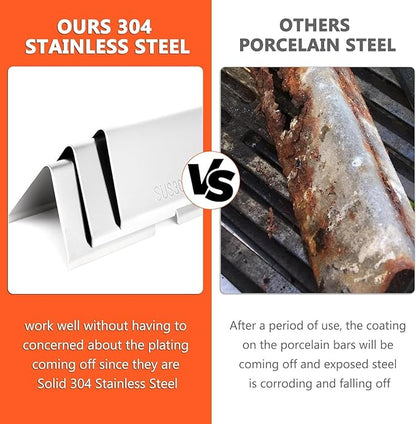 QuliMetal SUS304 15.3" Flavorizer Bars for Weber GS4 Spirit II 200, Spirit II E-210, Spirit E-210, Spirit 200 Series Grills with Front-Mounted Control, Replacements for Weber 7635 67045