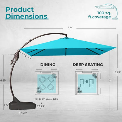 Grand patio 10x10 FT Sunbrella Cantilever Square Umbrella - Image 4