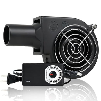 KUNRISE BBQ 97mm × 33mm Blower Fan, High Airflow 110V 120V Variable Speed Centrifugal Fan with AC Plug for Camping, Charcoal Ignition, Outdoor Cooking, Fireplace, Bellows or Wood Stove