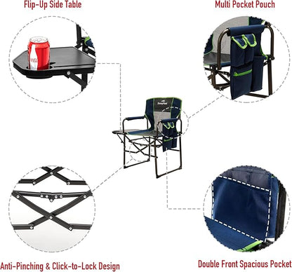 SUNNYFEEL Camping Directors Chair, Heavy Duty, Oversized Portable Folding Chair - Image 5
