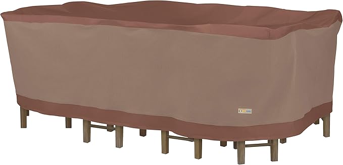 Duckcovers Ultimate Waterproof Rectangular/Oval Patio Table with Chairs Cover, 94 Inch
