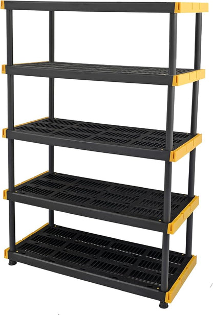 CX 5-Tier Heavy Duty Plastic Storage Shelves by BLACKYELLOW