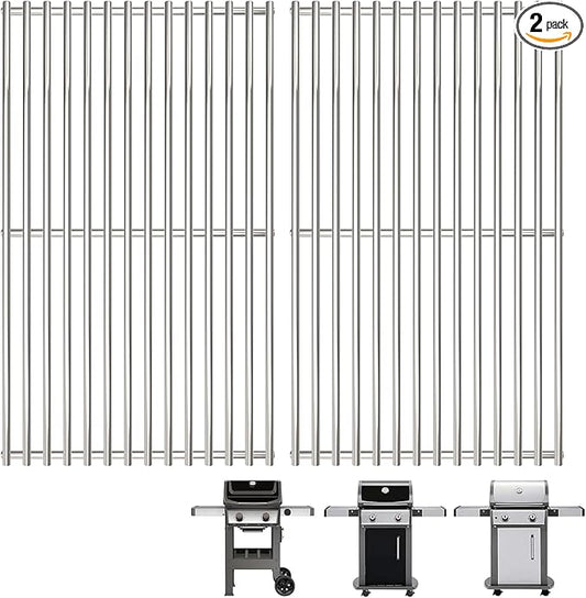 7637 Grill Grates for Weber Spirit and GS4 Spirit II 200 Series Grills Parts Spirit E210 S210 E215 E220 S215 S220, Spirit 2 E210 S210 Replacement Parts, 7MM Stainless Steel (Front Mount Controls)