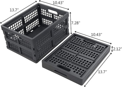 15 Liter Collapsible Crates, Plastic Folding Basket Bins Set of 3