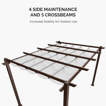 PURPLE LEAF Patio Pergola 10' x 13' Aluminum and Retractable Canopy, - Image 2