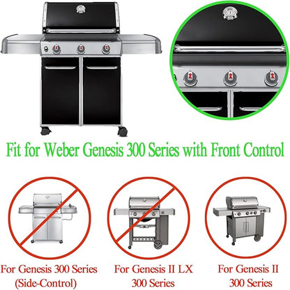GasSaf Heat Deflector Replacement for Weber 65505 7622, Genesis 300 Series(2011-Newer) E310 E320 E330 S310 S320 S330 with Front-Mounted Control, Grill Parts for Weber 62756 (2PCS 13 1/4” x 8 3/4")