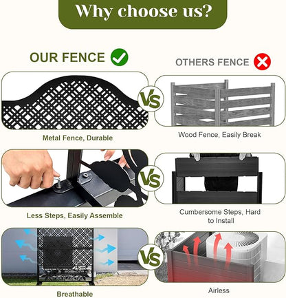 Outdoor Freestanding Decorative Privacy Screen 72" H×47" W Metal Room Divider Garden Fence Panels for Balcony, Backyard, Patio, Deck, Entrance