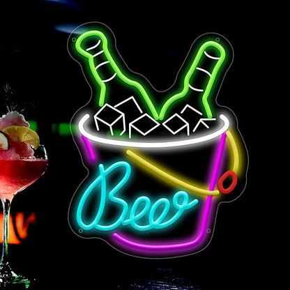 Beer Neon Sign for Wall Decor Dimmable Beer Neon Signs Bar Led Sign for Man Cave Light Up Sign for Bedroom Home Bar Shop Pub Bistro Party Hotel Game Room Decor Gifts