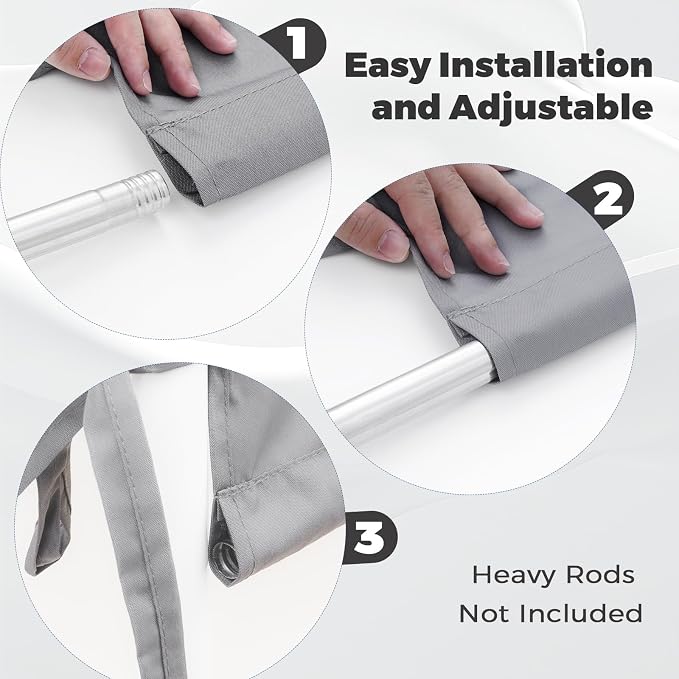 17' x 6.8' Waterproof Pergola Canopy Replacement Cover, Light Gray | Waterproof - Image 6