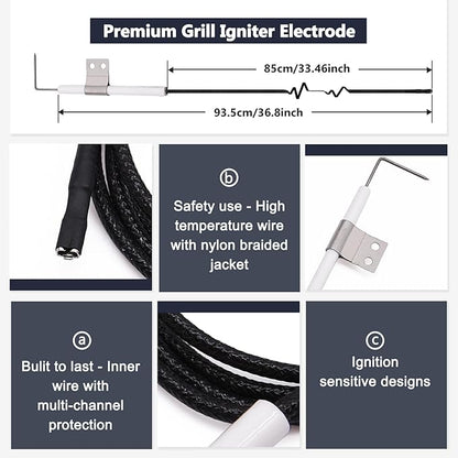 Grill Grease Tray Replacement Parts for Nexgrill 4 Burner 720-0830H, 720-0783E, 720-0888, 720-0888N, 720-0830A, Adjustable 24''-30'' Gas Grill Drip Pan, Heat Plates Shield, Burner Tubes and Igniters.