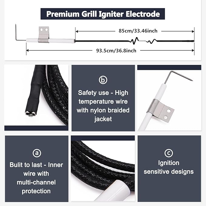 Grill Replacement Parts for Nexgrill 4 Burner 720-0830H, 720-0783E, Nexgrill 720-0888, 720-0888N. Grates, Grill Burner Tubes, Heat Plates and Igniters Replacement Kit for Home Depot Nexgrill 720-0830H
