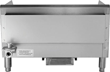Kratos 24" Wide Commercial Countertop Griddle, Gas Hot Plate for Restaurants, Manual Controls, 2 Independent Burners, Powerful 60,000 BTU Output (29Y-004)