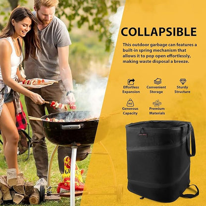 YUDI & GARDEN 19 Gallon Square Collapsible Yard Waste Bin, Collapsible Trash Can, Camping Trash Can - for Collecting Weeds or Leaf or Yard and Party Waste
