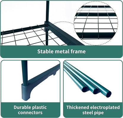 2 Pack Plant Stand Indoor Plant Shelf Outdoor, 4 Tier Metal Greenhouse Shelves - Image 4