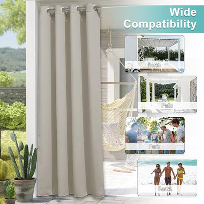 NICETOWN Patio Curtains for Outdoor Waterproof, Machine Washable Rustproof - Image 5