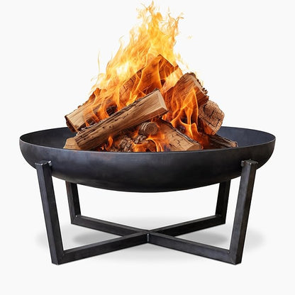 Fire Pit Redwood 39" Outdoor Fire Bowl, Steel Firepit for Patio, Backyard & Garden (39" Redwood)