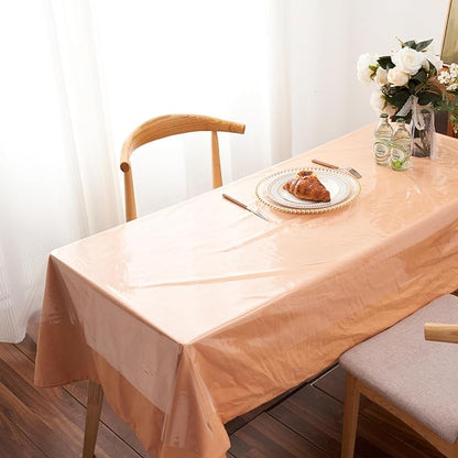 Clear Plastic Tablecloth Protector 70x108 inch Waterproof Oilproof Stain Resistant Wipeable Table Cover for Dining Tables