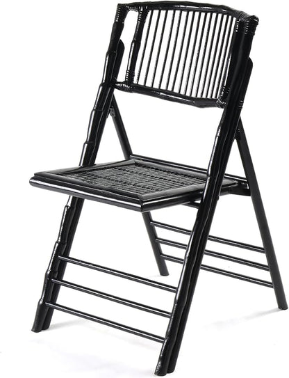 VINGLI Bamboo Folding Chair, Foldable Dining Wood Chairs Comfortable Seat by VINGLI