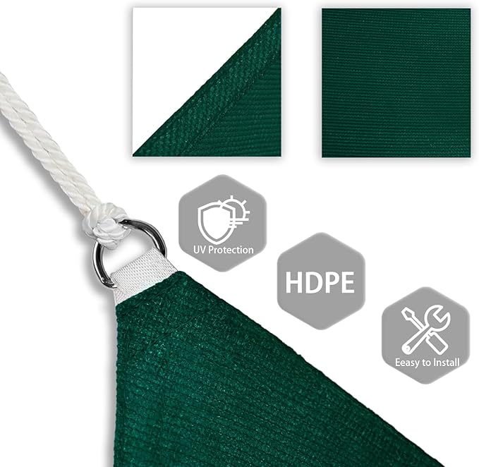 Patio Paradise 17' x 17' x 17' Sun Shade Sail Triangle Canopy Shade Cloth - Image 3