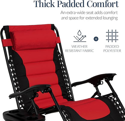 Best Choice Products Oversized Padded Zero Gravity Chair, Folding Outdoor Patio - Image 5
